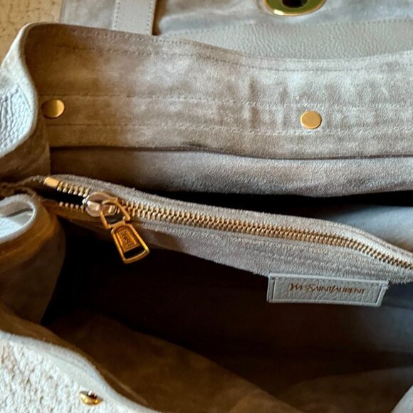 Yves Saint Laurent Muse Two Hand Bag Tote Bag Gray Beige - Picture 7 of 12